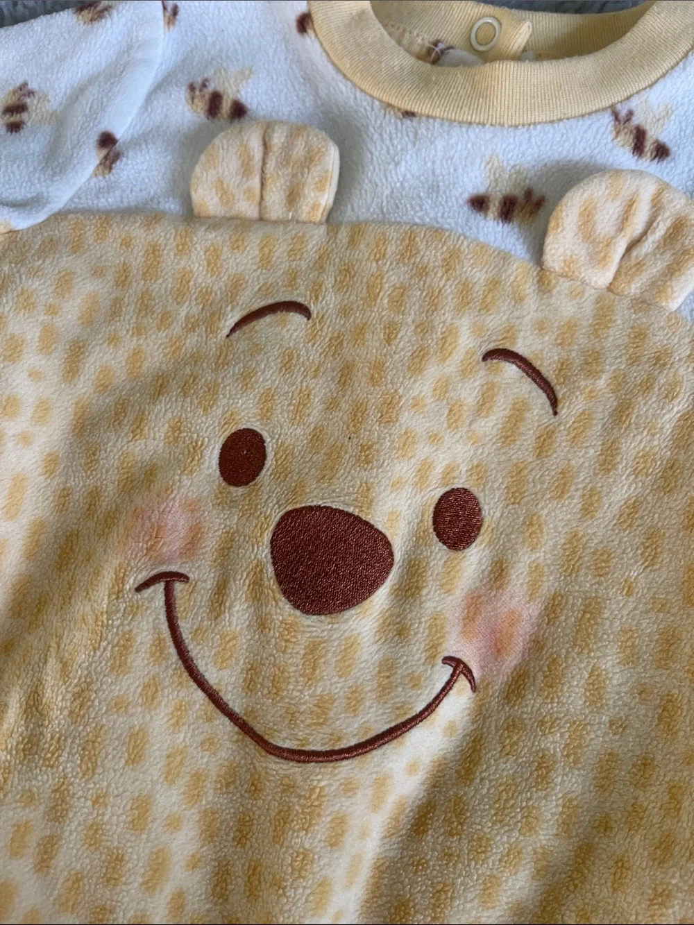 Disney Yellow Bear Face Footed One-Piece
